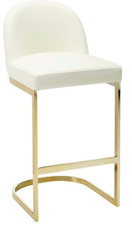 Bar Stool - Cream & Gold