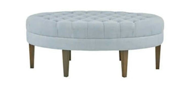 Ottoman - Dusty Blue Tufted