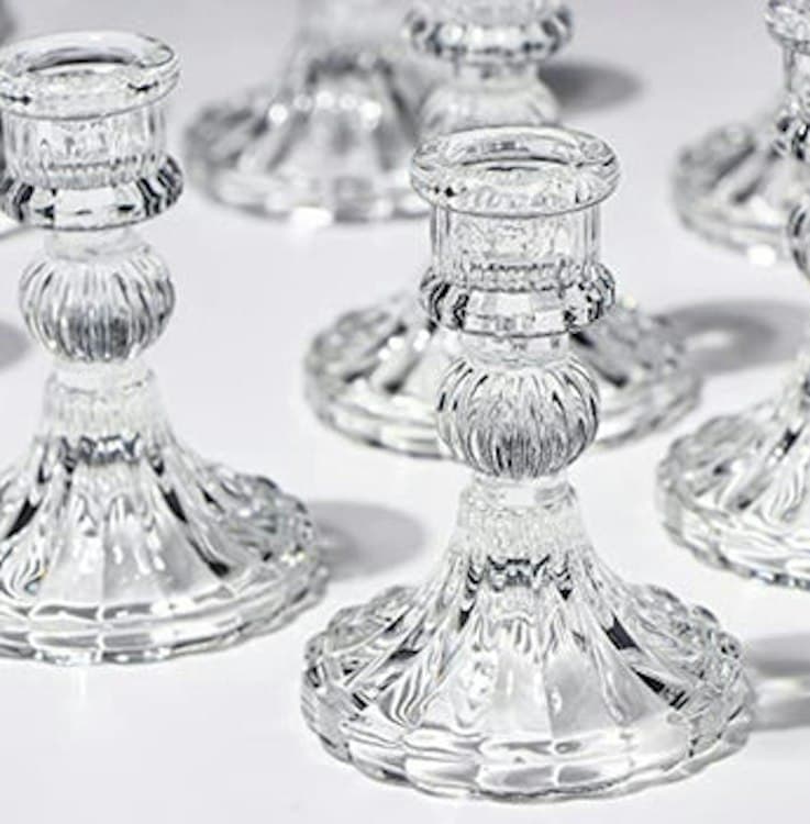 Taper Candle Holder Crystal Clear
