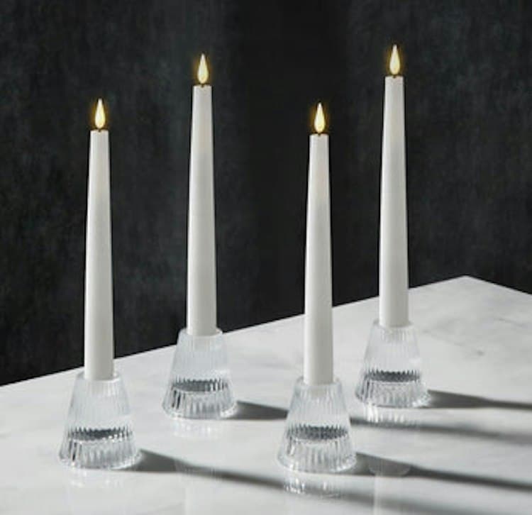 Taper Candle Holder Lucida Clear Glass