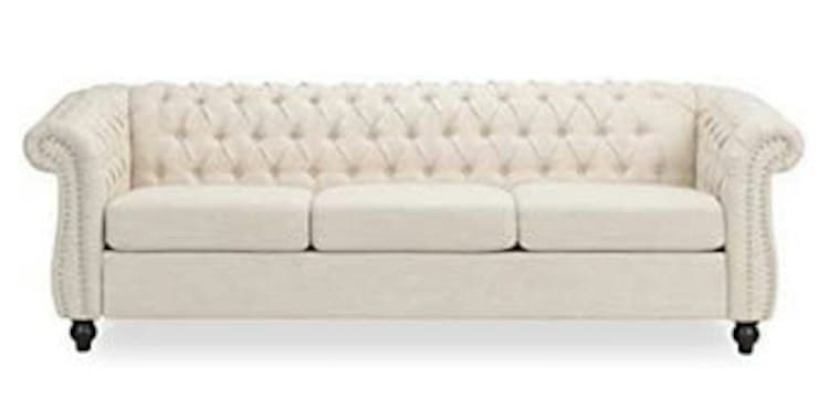 Beige Tufted Sofa