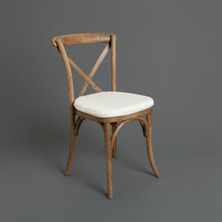 Pecan Cross Back Chair with Cushion