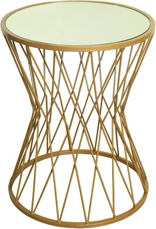 Side Table - Gold Metal Hourglass