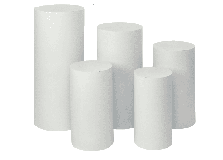 White Metal Cylinder Pedestal Display (Large)