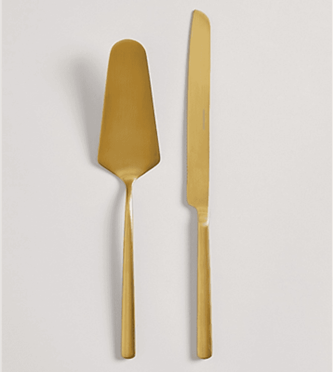 Cake Cutting Set Modern Gold