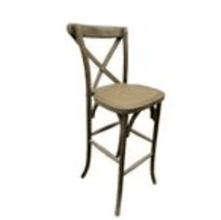 Black Grain Crossback Barstool
