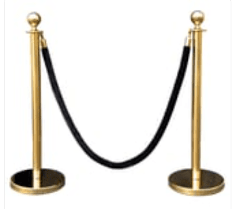 Gold Stanchion With Black Velvet Rope
