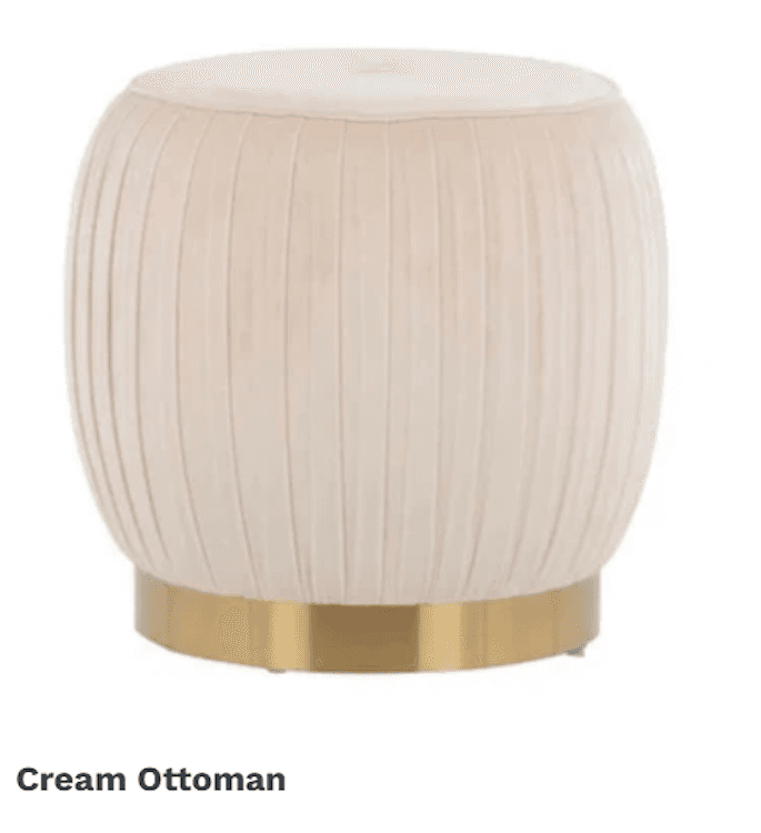 Cream Ottoman