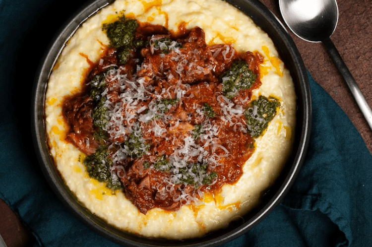 Pork ragu with parmesan polenta Hot Lunch