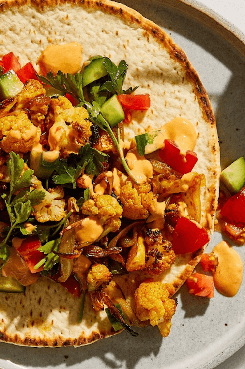 Premium Curried cauliflower sandwich or wrap