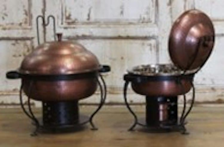 Edison Burnt Copper Round Chafers - Small 3qt