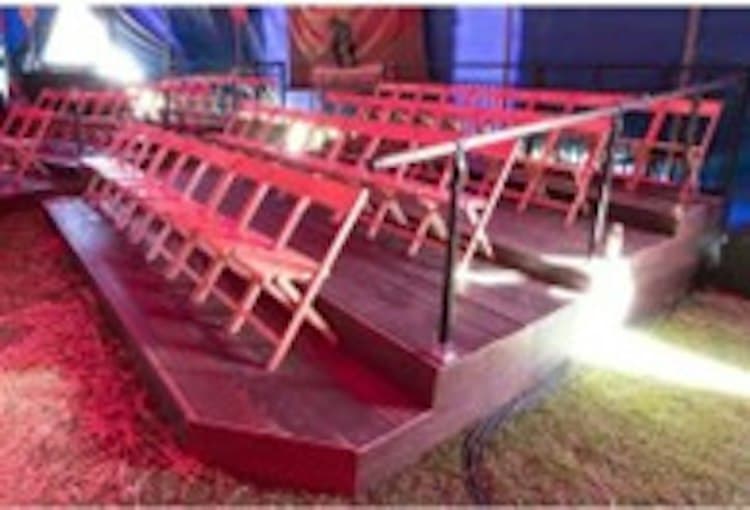 Plank Floor Tiers On Steel Deck Stage
