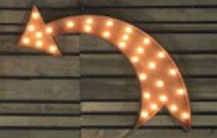 Edison Marquee Symbol - "Curved Arrow - Left"