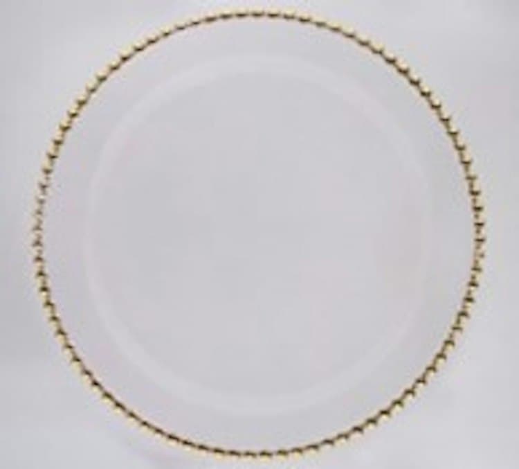 Charger Plate - 13" Gold Beaded Glass