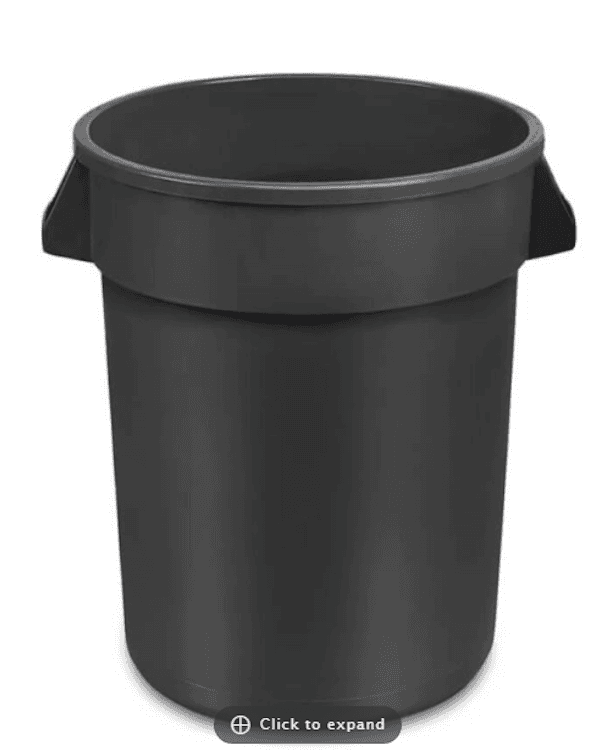 Velon Trash Can Black Cover - 36 Gal