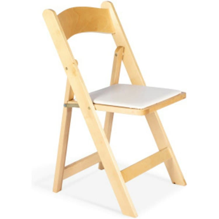 Natural Padded Folding Chair