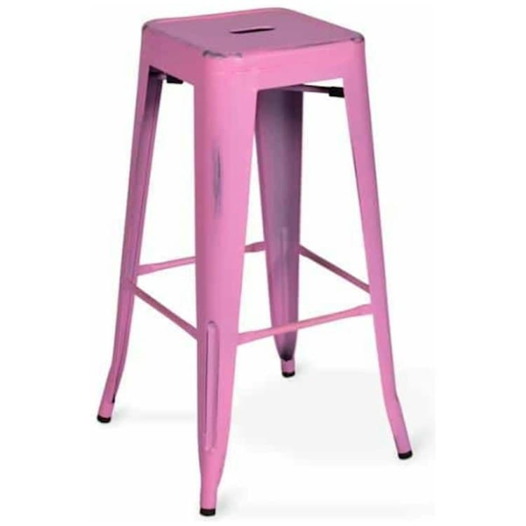 Pink Metal Bar Stool