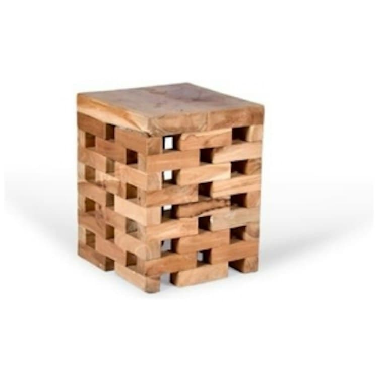 Square Teak Stool/Side Table