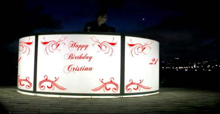 Curve LED Portable Bar Rental
