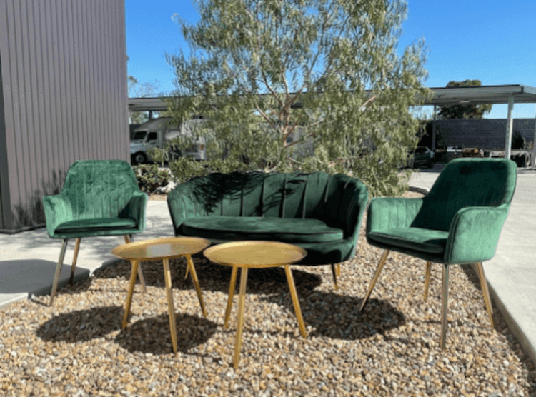 Green Velvet Chair Set