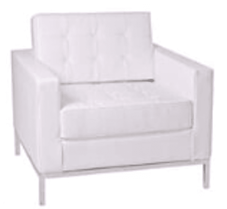 Knoll Chair - White Leather