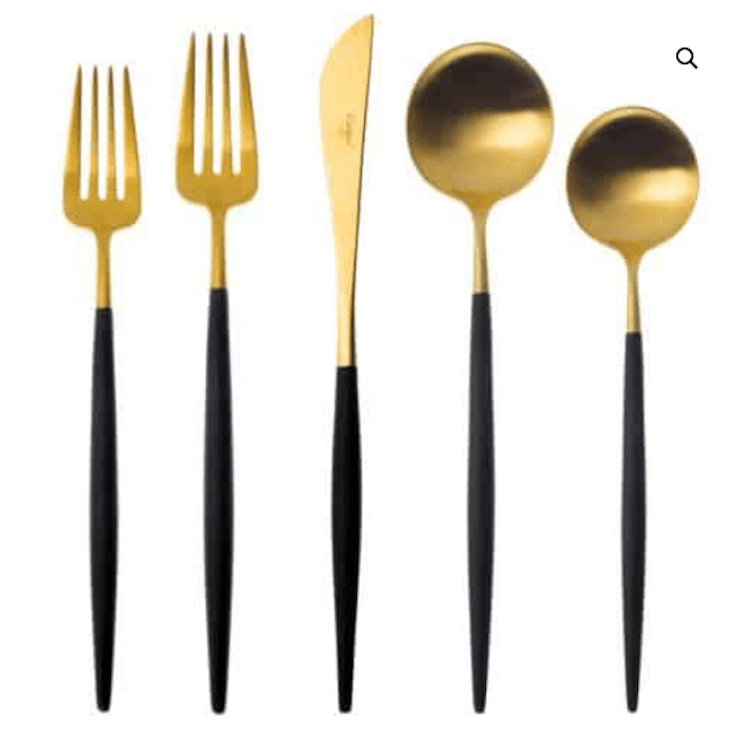 Dinner Fork Luna Gold & Black