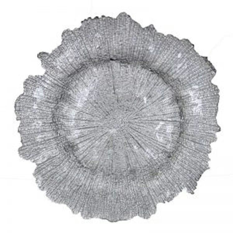 Charger Silver Glass