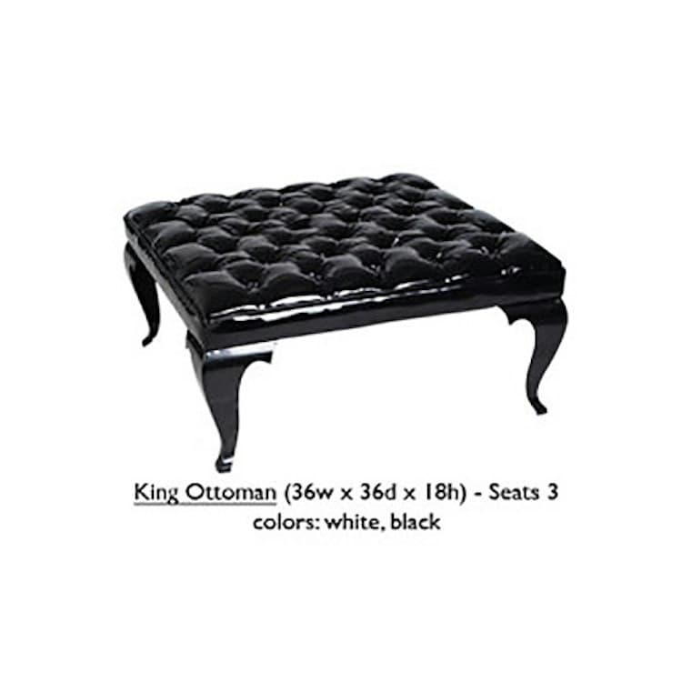 High Gloss Black Tufted Ottoman