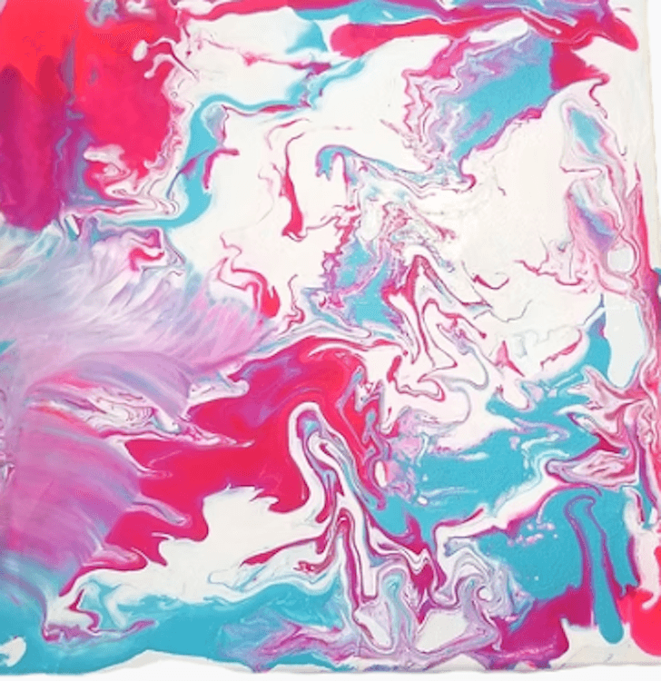 Marbling Acrylic Pour Canvas Art