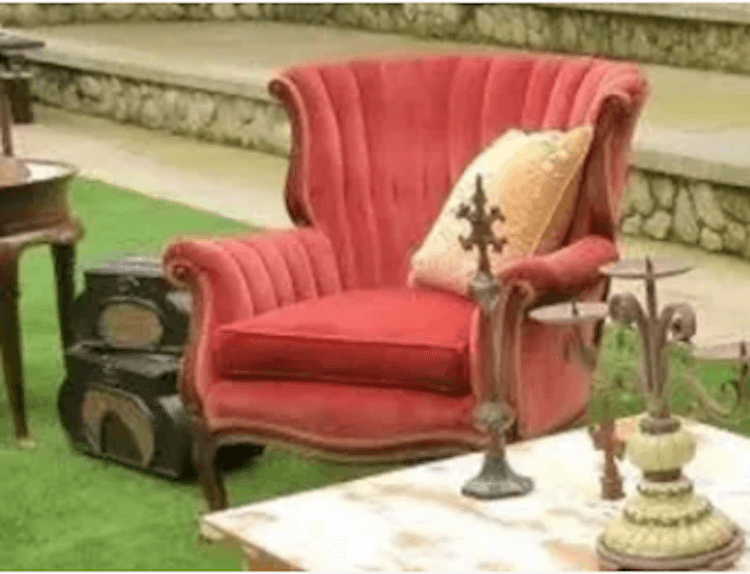 Paige coral antique chair