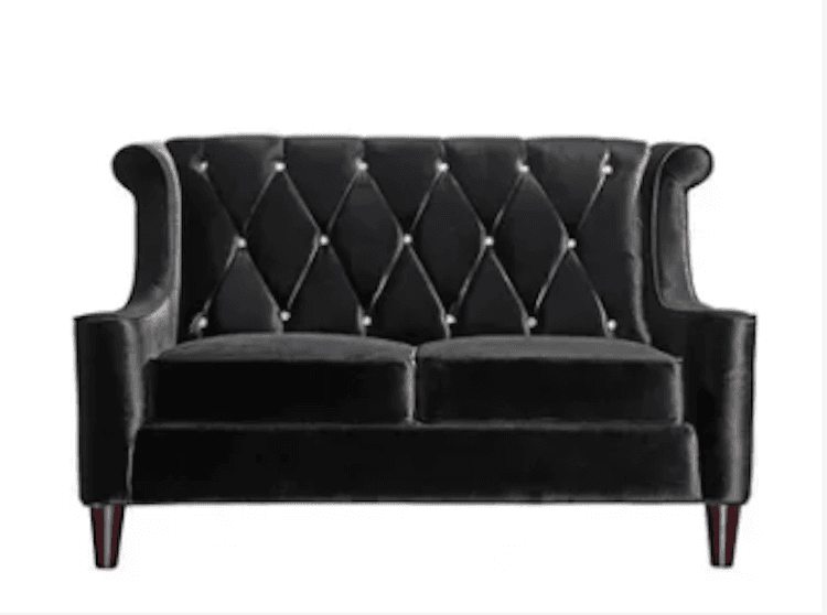 Queenie black loveseat