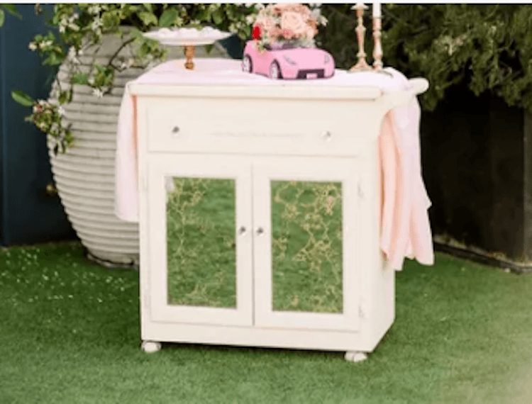 Lucia white bar cart