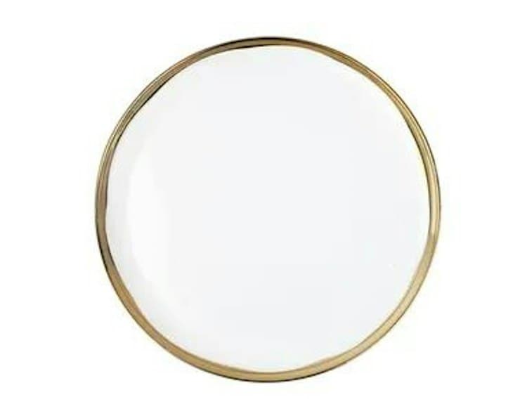Dinner Plate (Thick Rim) Gold Rimmed