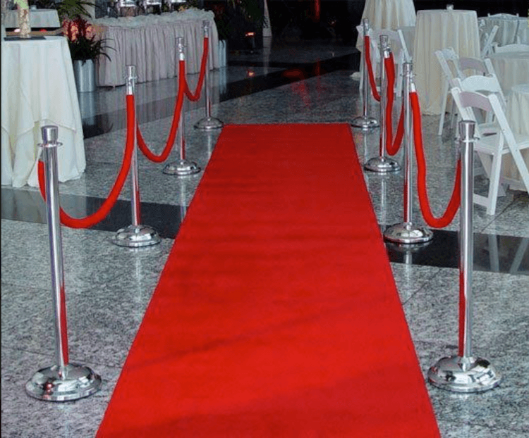 Carpet Velvet Ropes + Chrome Stanchions