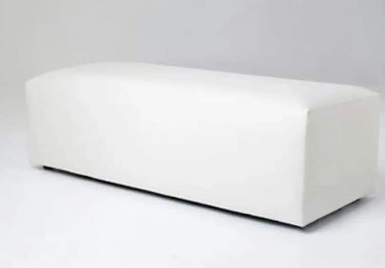 4ft White Bench Plain