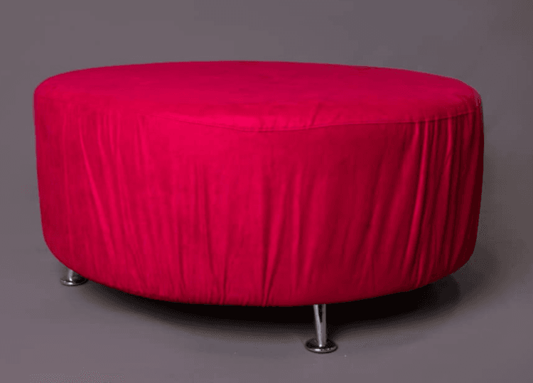 Red Round Ottoman 4ft Round