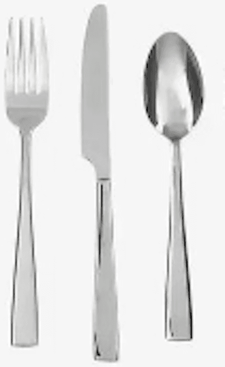 Fork, Knife & Spoon Set (Basic Silver)